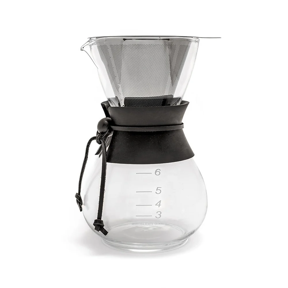 Yama Glass Coffee Drip Pot with Stainless Cone Filter - (30oz)