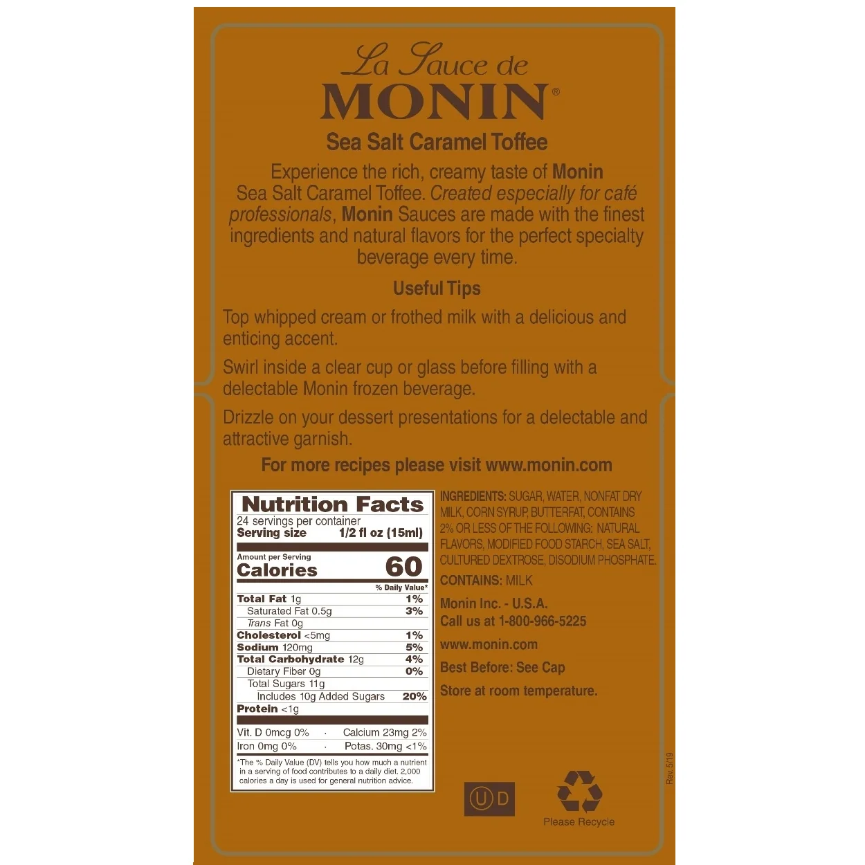Monin Sea Salt Caramel Toffee Sauce - 64oz - Image 4