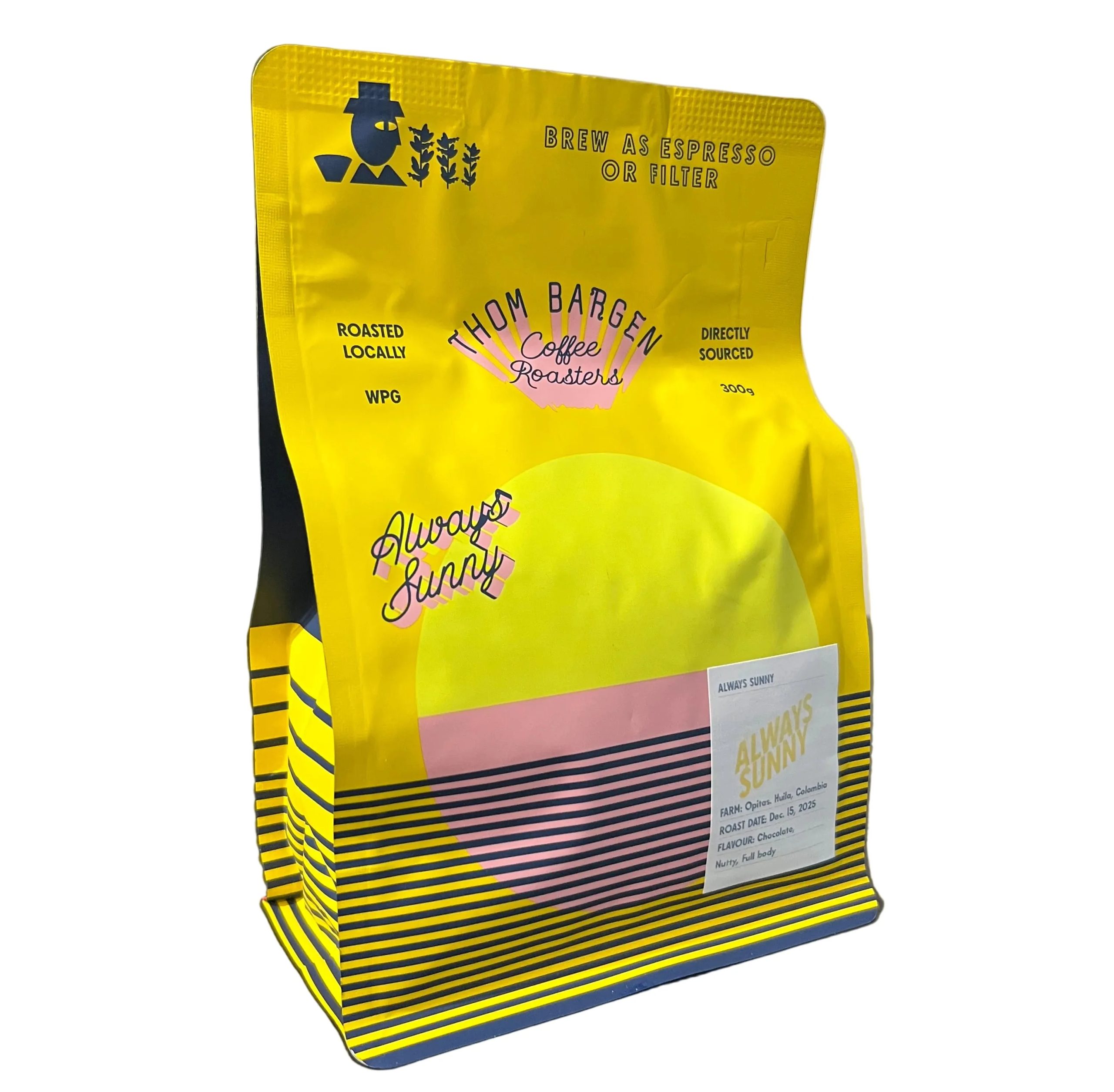 Thom Bargen Coffee Roasters Thom Bargen - Always Sunny Espresso or Filter Coffee Beans - 300g