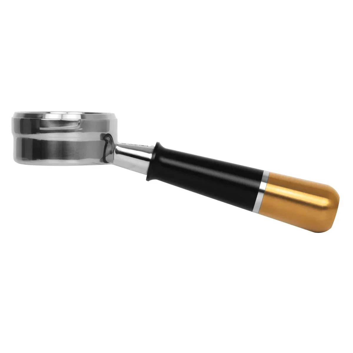 Pesado Stainless Steel Bottomless Hybrid Portafilter (Breville 58mm) - Black / Gold - Image 4