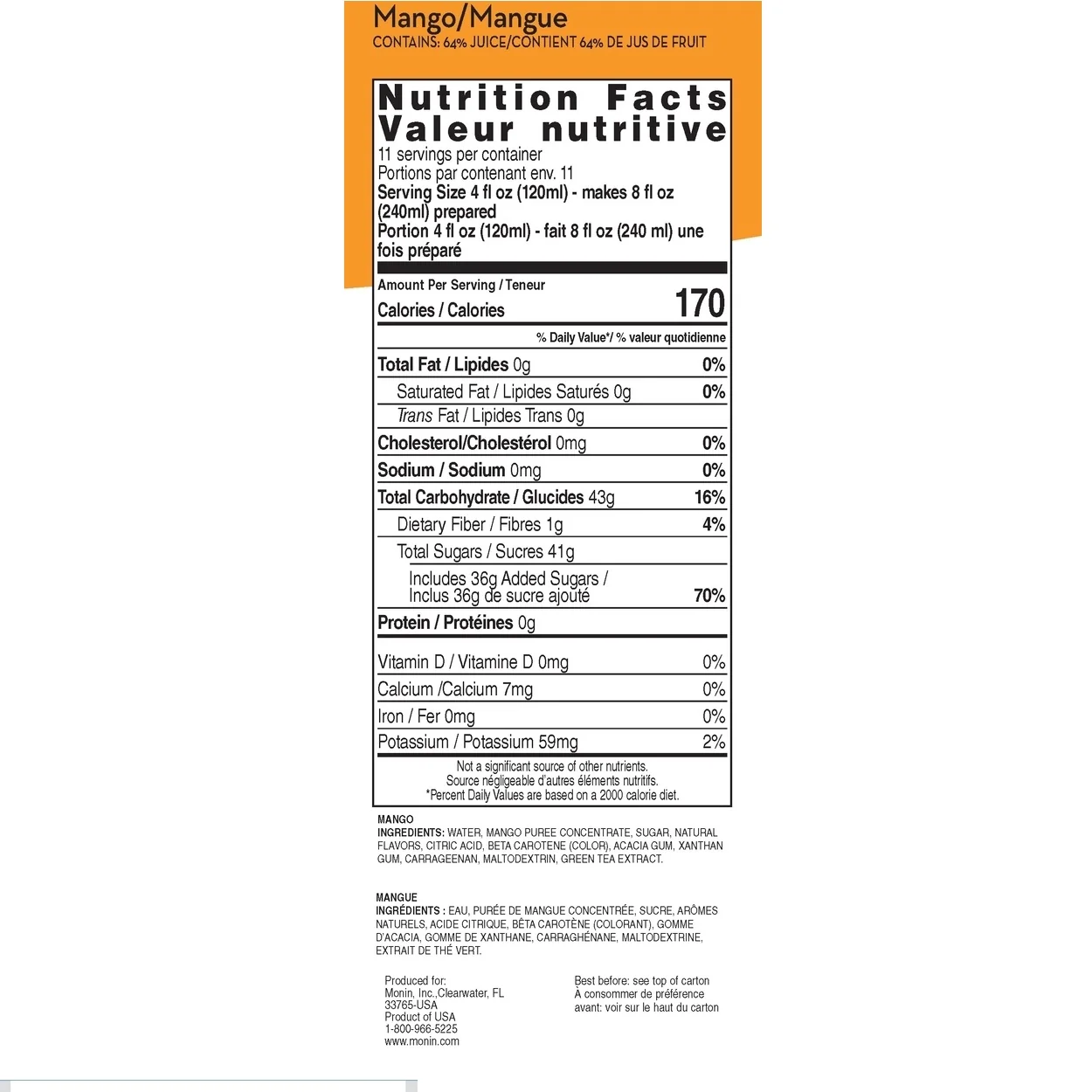 Monin Mango Smoothie Mix - Image 2