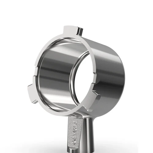 Pesado Stainless Steel Bottomless Hybrid Portafilter (Breville 54mm) - White Full POM / N/A - Image 2